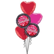 Bukiet 513 To My Sweetie Hearts & Dots Qualatex #40853-2 99594-2 99335